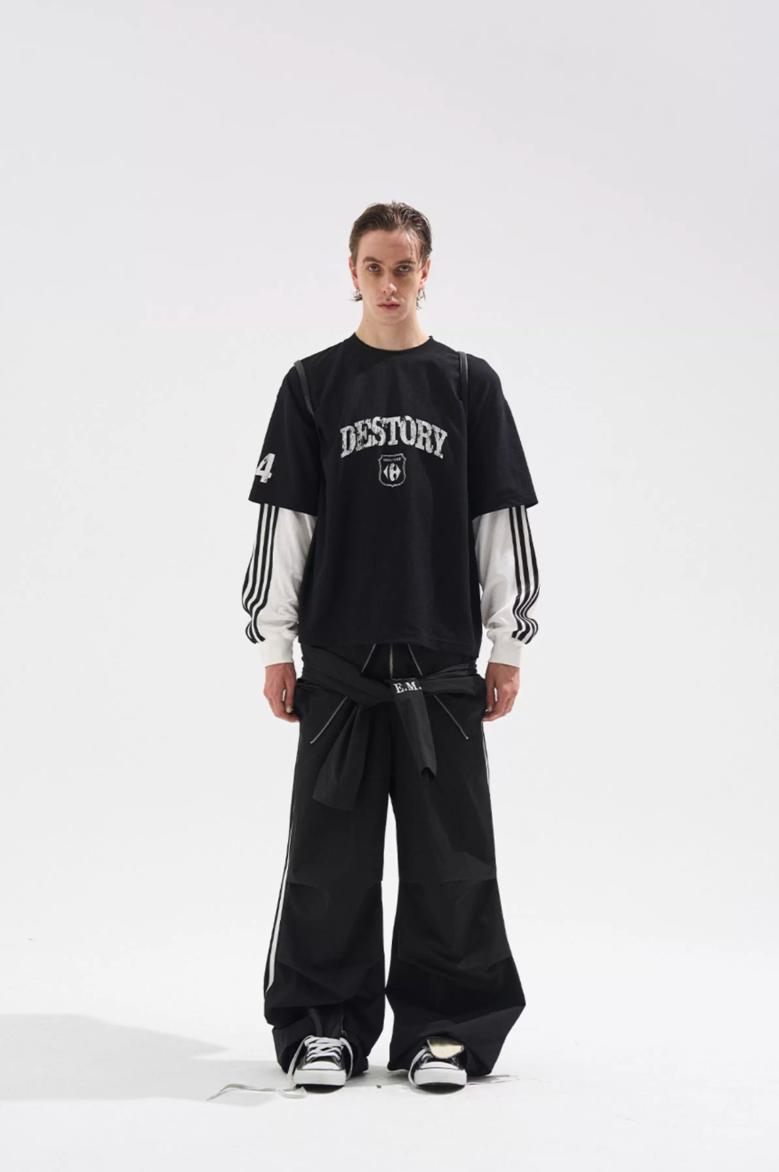 BLIND NO PLAN Layered Waffle and Jersey Long Sleeve Tee | Face 3 Face