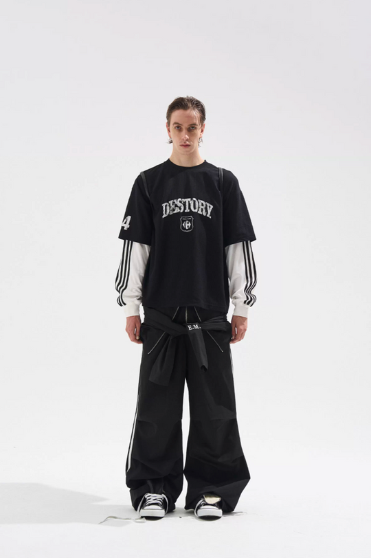 BLIND NO PLAN Layered Waffle and Jersey Long Sleeve Tee | Face 3 Face