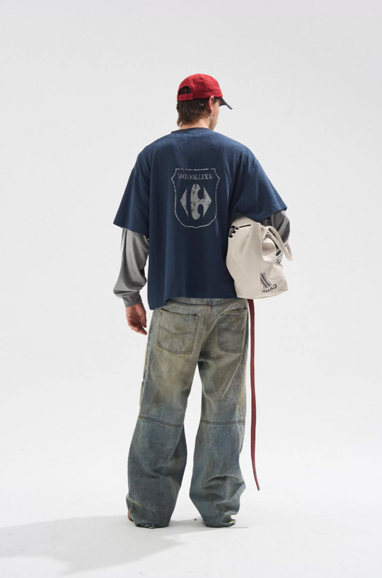 BLIND NO PLAN Layered Waffle and Jersey Long Sleeve Tee | Face 3 Face