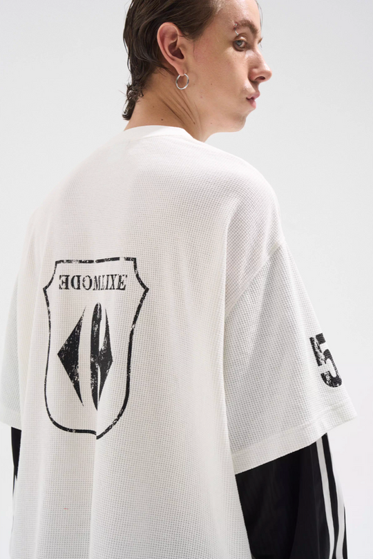 BLIND NO PLAN Layered Waffle and Jersey Long Sleeve Tee | Face 3 Face