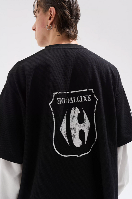 BLIND NO PLAN Layered Waffle and Jersey Long Sleeve Tee | Face 3 Face