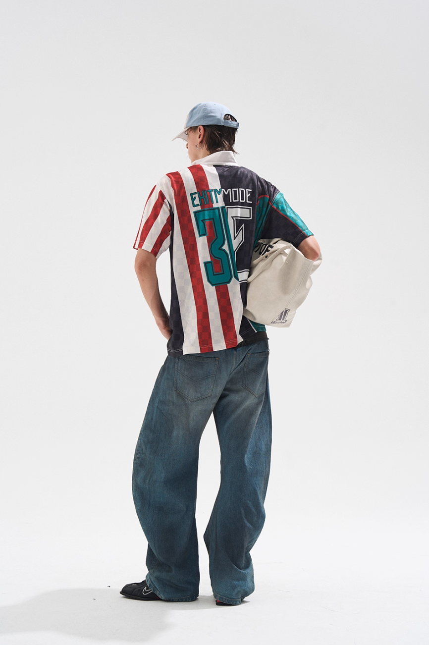 BLIND NO PLAN Digital Print Checkerboard Polo Jersey | Face 3 Face