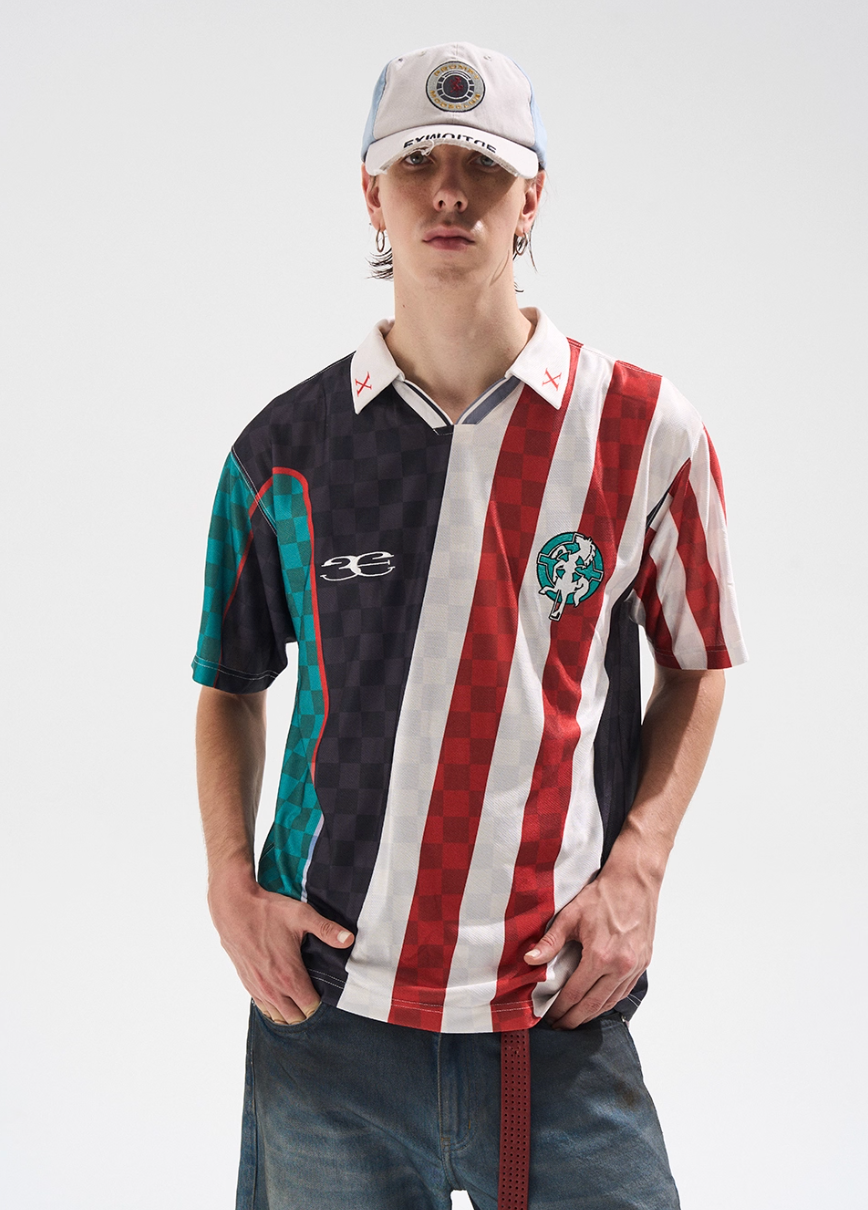 BLIND NO PLAN Digital Print Checkerboard Polo Jersey | Face 3 Face