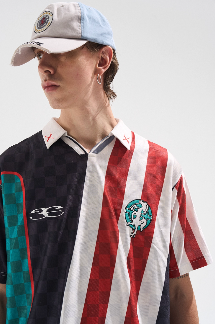 BLIND NO PLAN Digital Print Checkerboard Polo Jersey | Face 3 Face