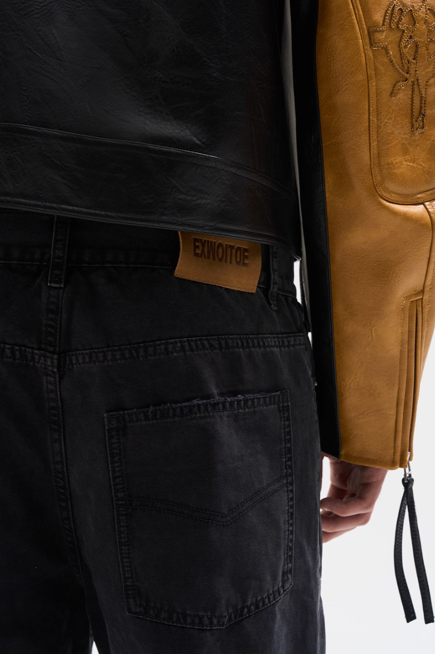 BLIND NO PLAN Layered Split Dirty Washed Baggy Jeans | Face 3 Face