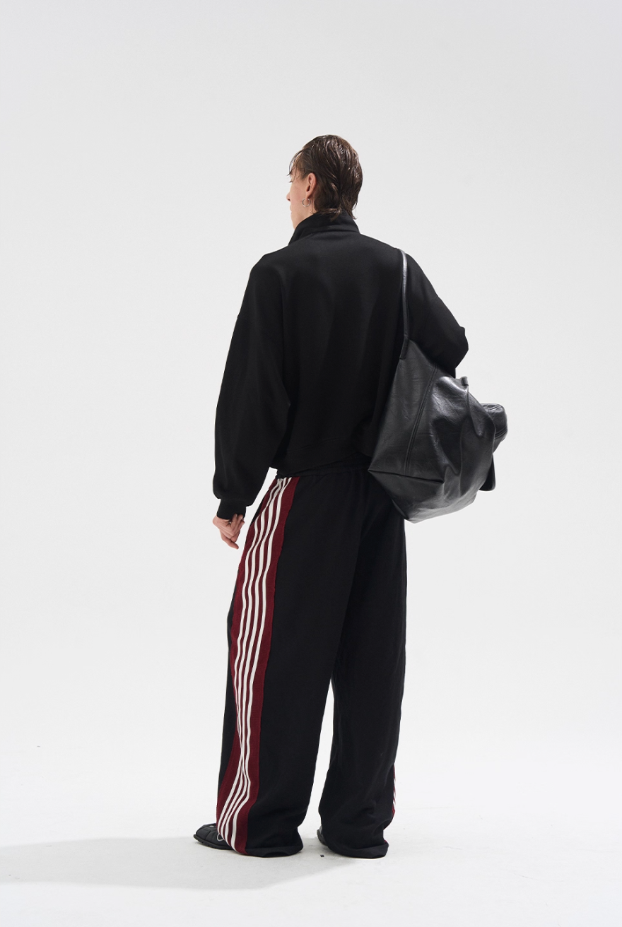 BLIND NO PLAN Striped Patchwork Baggy Sweatpants | Face 3 Face