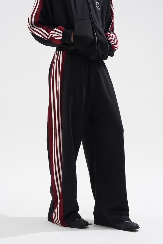 BLIND NO PLAN Striped Patchwork Baggy Sweatpants | Face 3 Face