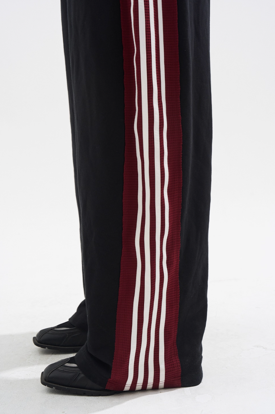 BLIND NO PLAN Striped Patchwork Baggy Sweatpants | Face 3 Face