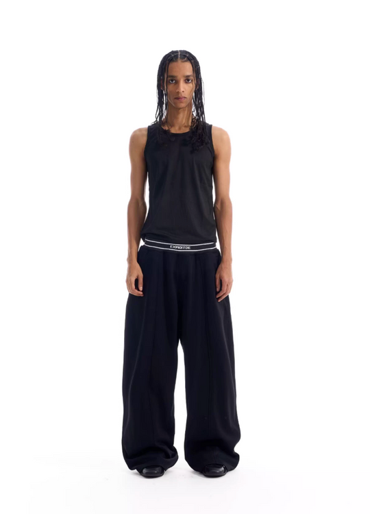 BLIND NO PLAN Ribbed Waist Baggy Sweatpants | Face 3 Face