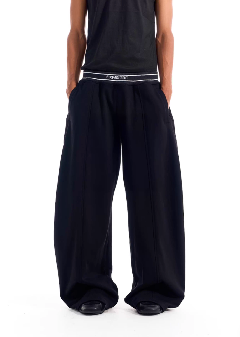 BLIND NO PLAN Ribbed Waist Baggy Sweatpants | Face 3 Face