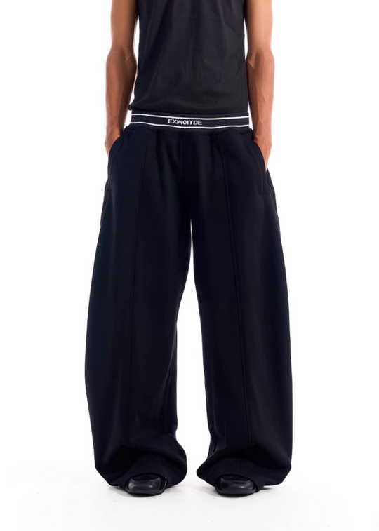 BLIND NO PLAN Ribbed Waist Baggy Sweatpants | Face 3 Face