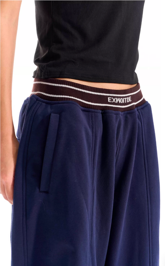 BLIND NO PLAN Ribbed Waist Baggy Sweatpants | Face 3 Face