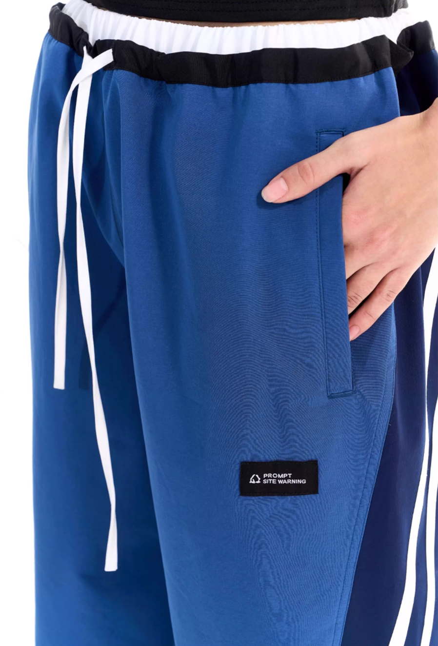 BLIND NO PLAN Color Block Striped Patchwork Baggy Track Pants | Face 3 Face