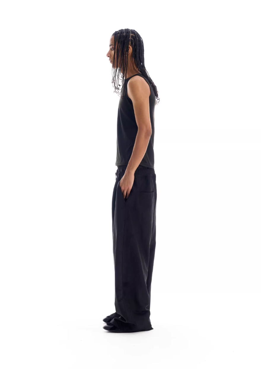 BLIND NO PLAN Layered Double Waist Tuck Baggy Pants | Face 3 Face