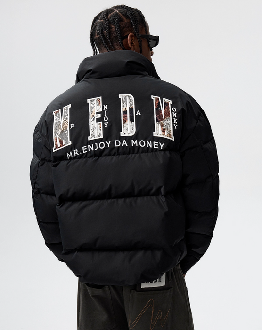 MEDM 3D Embroidered Lace Puffer Jacket | Face 3 Face