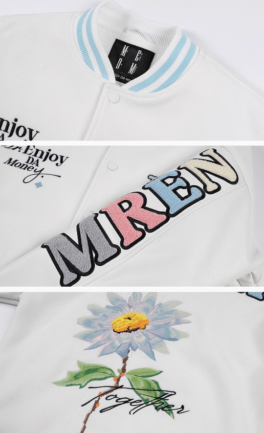 MEDM Daisy Floral Varsity Jacket | Face 3 Face