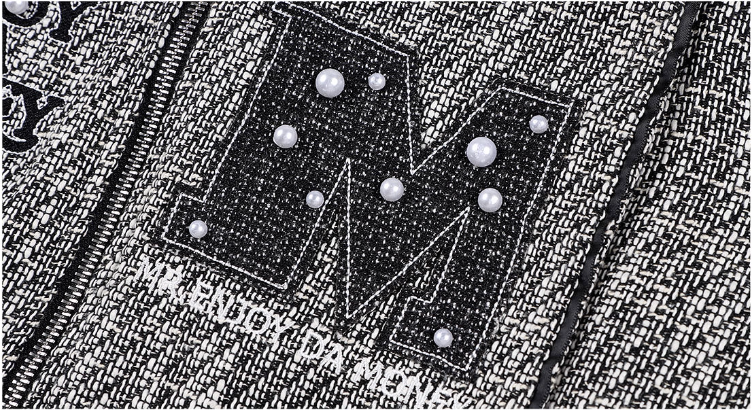 MEDM Pearl Tweed Short Varsity Jacket | Face 3 Face