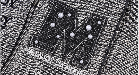 MEDM Pearl Tweed Short Varsity Jacket | Face 3 Face