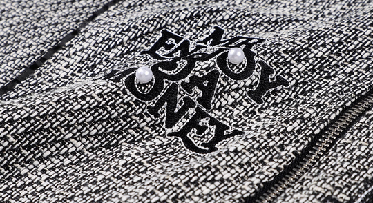 MEDM Pearl Tweed Short Varsity Jacket | Face 3 Face