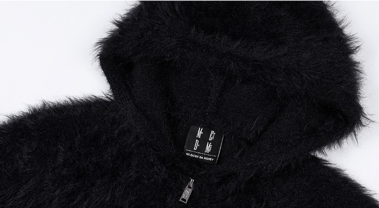 MEDM Mohair Hooded Zip Up Jacket | Face 3 Face