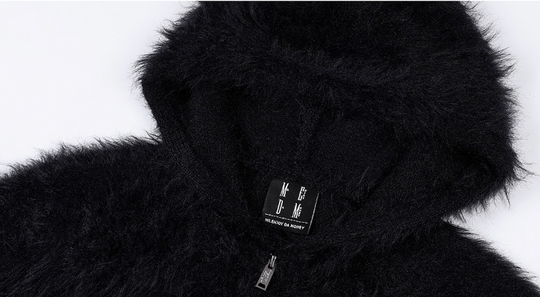MEDM Mohair Hooded Zip Up Jacket | Face 3 Face