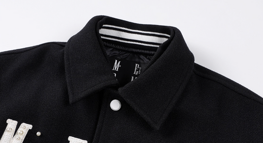 MEDM Pearl Logo Color Block Varsity Jacket | Face 3 Face