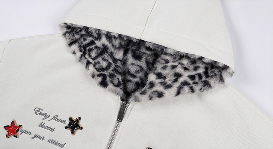 MEDM Reversible Leopard Fur Hooded Jacket | Face 3 Face