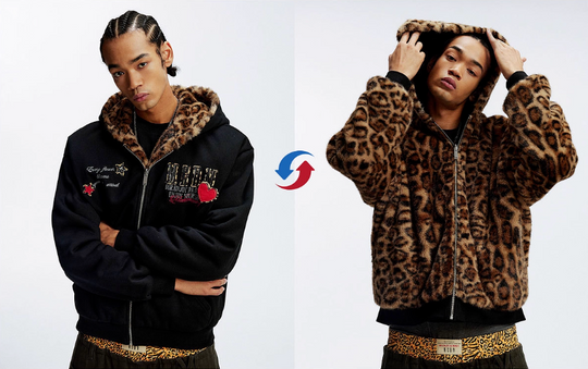 MEDM Reversible Leopard Fur Hooded Jacket | Face 3 Face