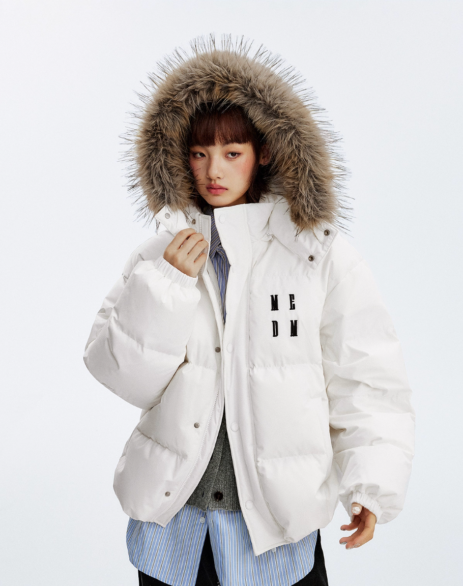MEDM Detachable Fur Hooded Down Jacket | Face 3 Face