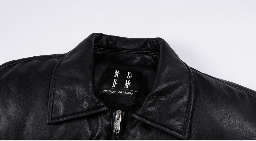 MEDM PU Leather 3D Embroidered Puffer Jacket | Face 3 Face