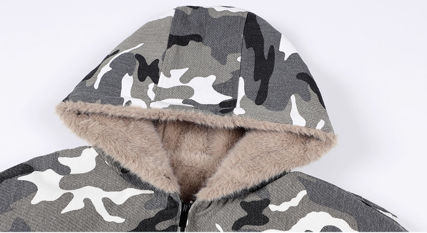 MEDM Detachable Fur Camouflage Hooded Jacket | Face 3 Face