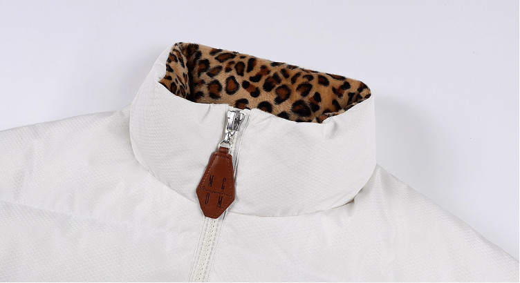 MEDM Leopard Collar Logo Patch Down Jacket | Face 3 Face