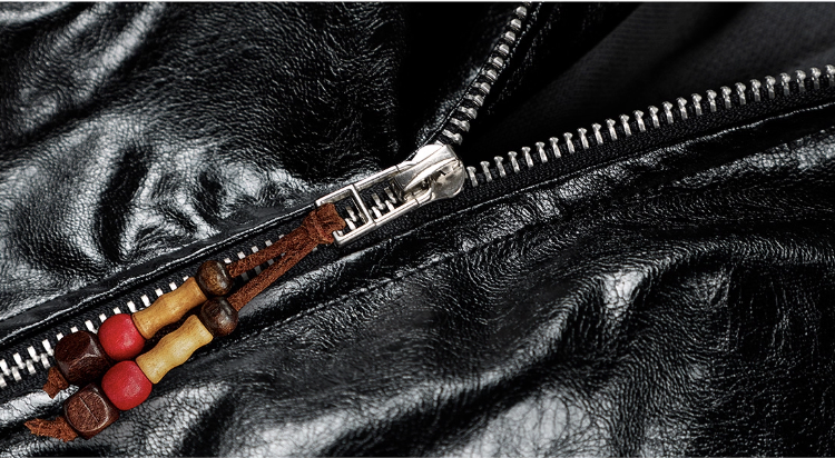 MEDM Layered Hood PU Leather Bomber Jacket | Face 3 Face