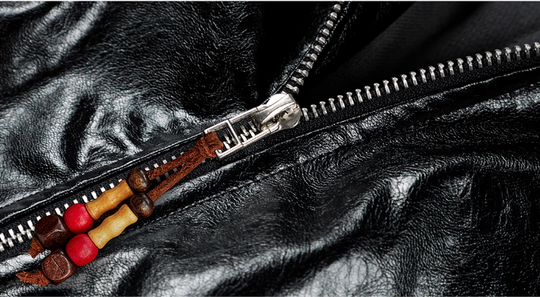 MEDM Layered Hood PU Leather Bomber Jacket | Face 3 Face