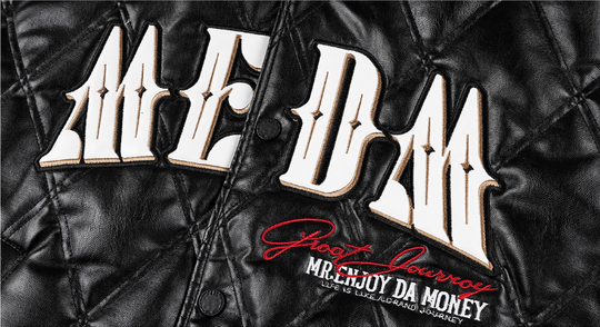 MEDM Diamond Quilted PU Leather Varsity Jacket | Face 3 Face