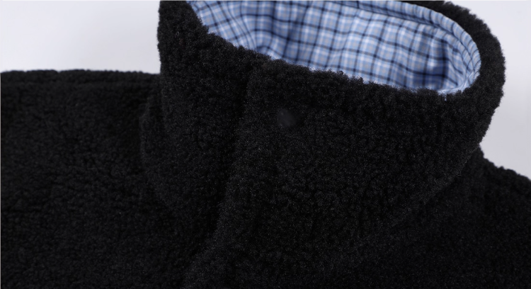 MEDM Plaid Trim Sherpa Short Jacket | Face 3 Face