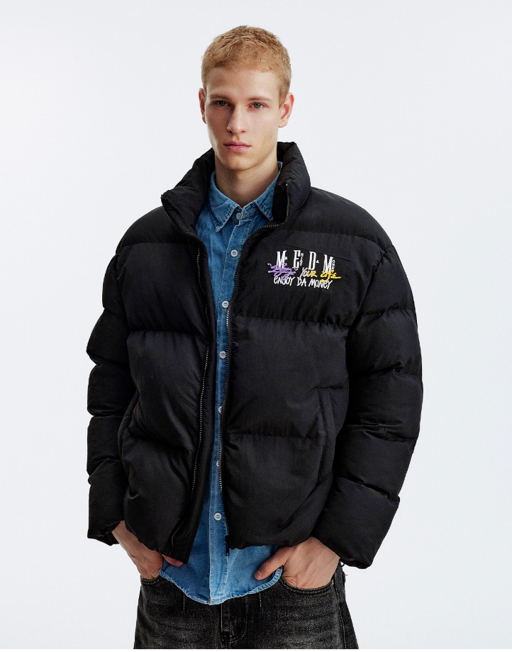 MEDM Gradient Embroidered Puffer Jacket | Face 3 Face