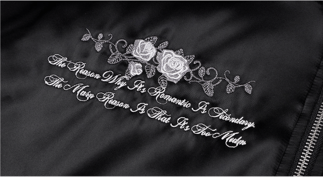 MEDM Rose Embroidered Gemstone MA-1 Bomber Jacket | Face 3 Face