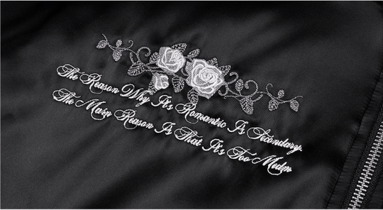 MEDM Rose Embroidered Gemstone MA-1 Bomber Jacket | Face 3 Face