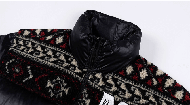 MEDM Ethnic Patchwork Puffer Jacket | Face 3 Face