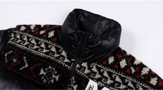 MEDM Ethnic Patchwork Puffer Jacket | Face 3 Face