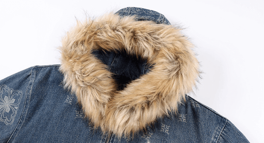 MEDM Ethnic Paisley Denim Hooded Jacket | Face 3 Face