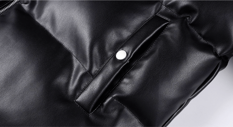 MEDM Leopard Patch PU Leather Puffer Jacket | Face 3 Face