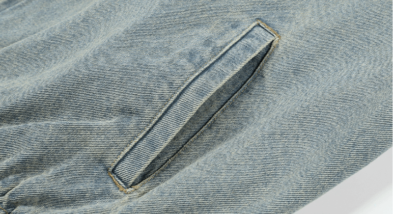 MEDM Corduroy Collar Washed Denim Jacket | Face 3 Face