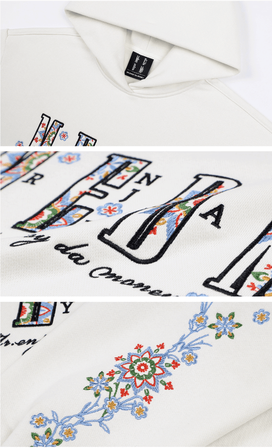 MEDM Ethnic Flower Embroidered Hoodie | Face 3 Face