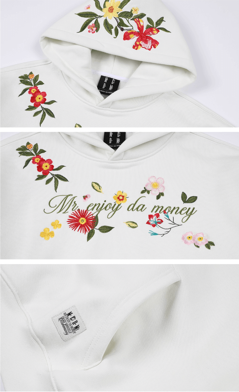 MEDM Colorful Floral Embroidered Hoodie | Face 3 Face
