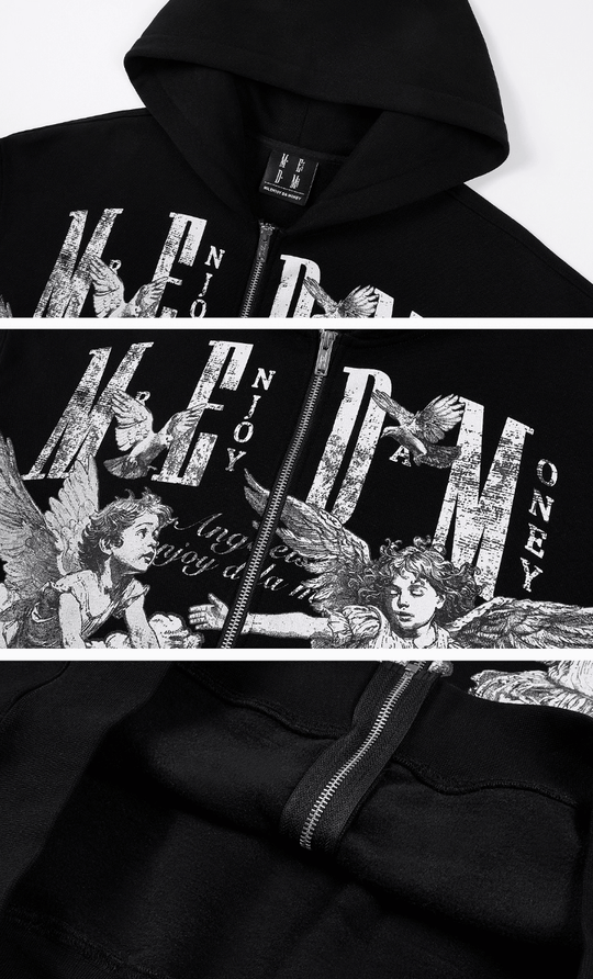 MEDM Angel Patch Zip Up Hoodie | Face 3 Face