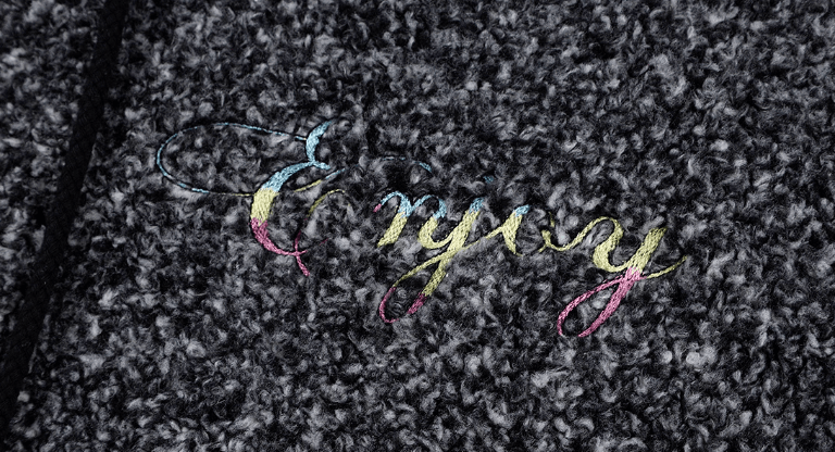 MEDM Gradient Embroidery Sherpa Fleece Hoodie | Face 3 Face