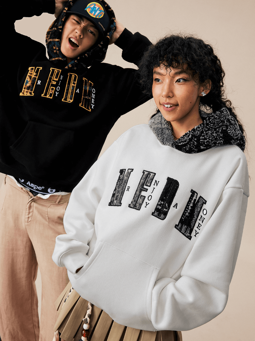 MEDM Patterned Sherpa Hood Patchwork Hoodie | Face 3 Face
