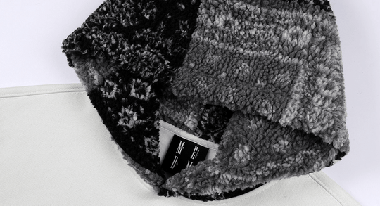 MEDM Patterned Sherpa Hood Patchwork Hoodie | Face 3 Face